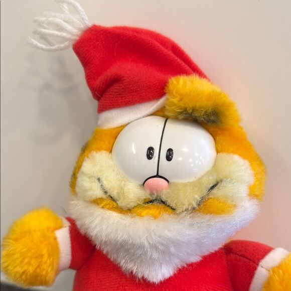 RARE Vintage Garfield Santa 1983 McDonalds Christmas Plush Stuffy 8”With Tags - Picture 2 of 9